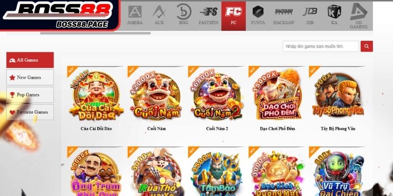 FC Boss8 Nổ Hũ - Điểm Đến Lý Tưởng Cho Tín Đồ Quay Jackpot 1 Giới thiệu nhà cung cấp game FC Boss8 nổ hũ